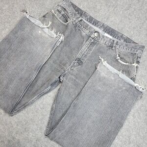 High Sierra Jeans Mens 38x30 Gray Streetwear True Straight Leg Raw Hem Y2K 2000S